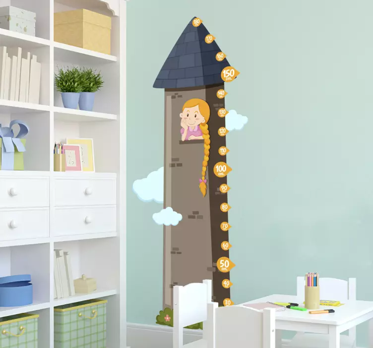 Rapunzel height chart wall sticker - TenStickers