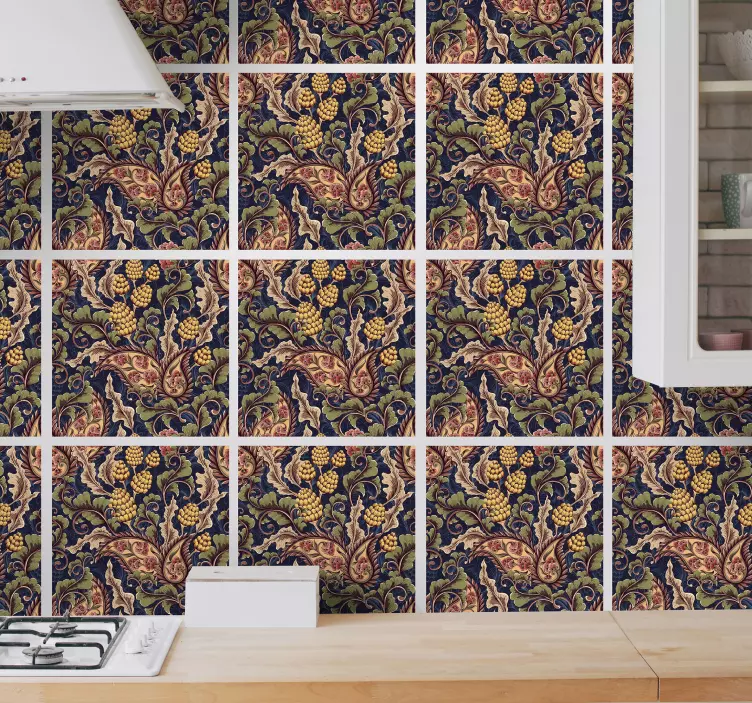 Realistic Paisley Illustration tile sticker - TenStickers