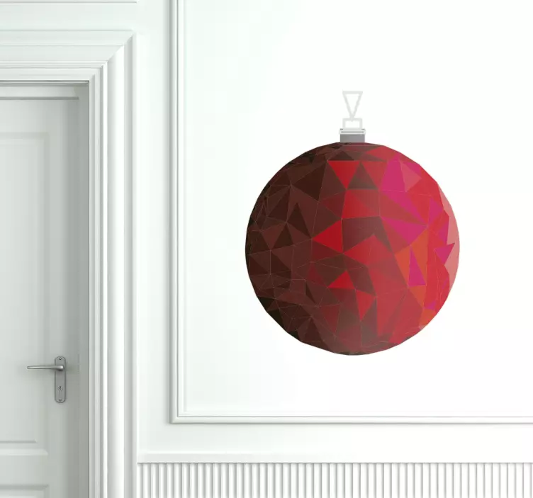 Red Bauble Wall Sticker - TenStickers