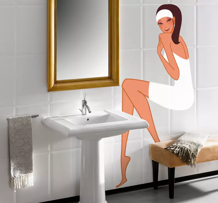 Relaxing Spa Woman Bathroom Sticker - TenStickers