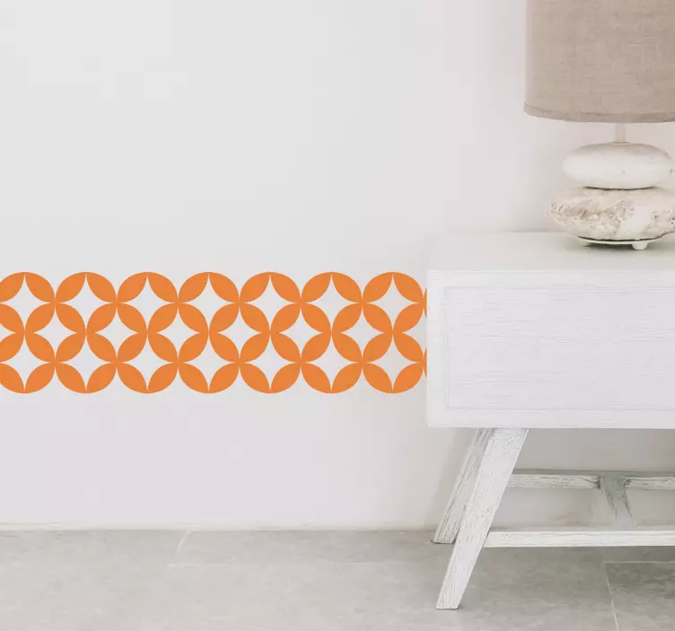 Retro geometric tile border  living room wall sticker - TenStickers