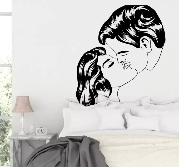 Romantic Kiss Silhouette love sticker - TenStickers