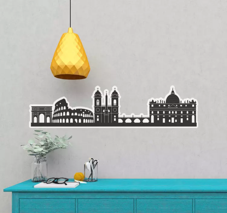 Rome Skyline Silhouette wall sticker - TenStickers