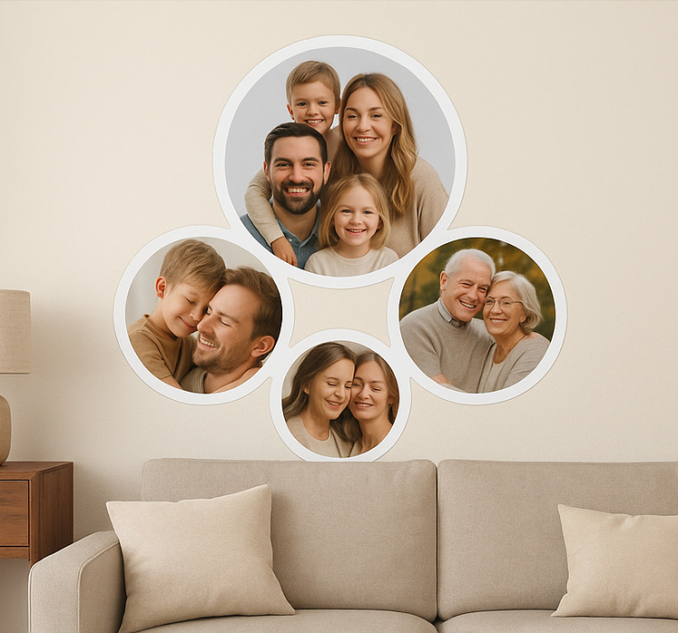 Round custom pictures wall decal for living room - TenStickers