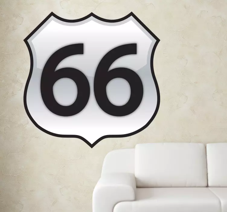 Route 66 sign wall sticker - TenStickers