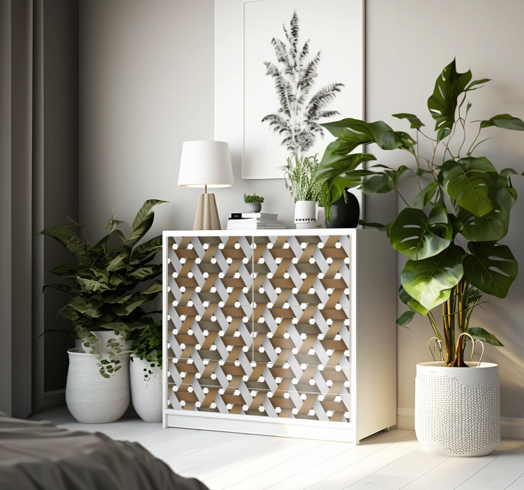 Scandinavian white wood furniture decal - TenStickers