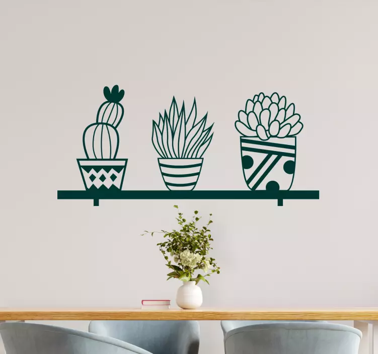 Shelf with plants coat hanger stickers - TenStickers