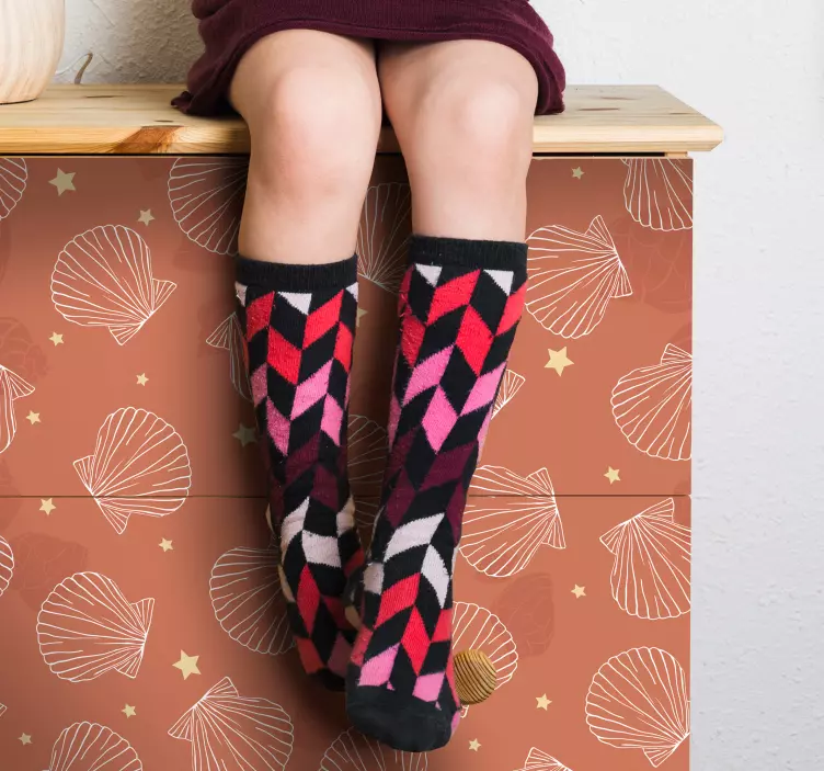 Shell Pattern Background decoration wall sticker - TenStickers