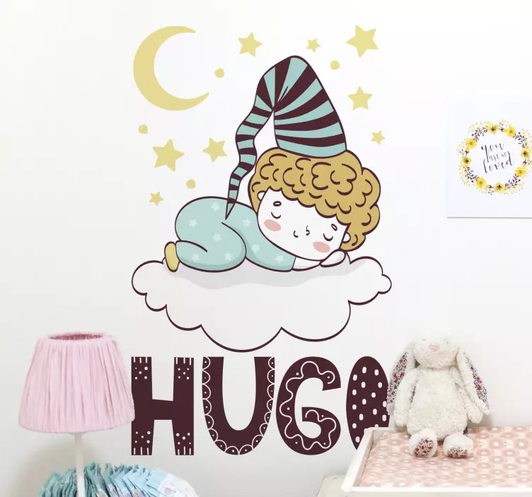 Sleepy Boy Cloud wall sticker for kid - TenStickers