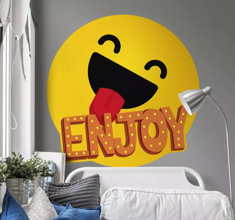 Smiling Face Graphic headboard wall sticker - TenStickers
