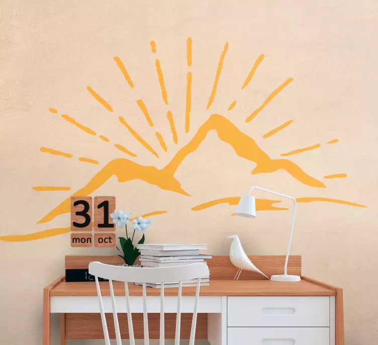 Smooth mountain silhouette nature wall sticker - TenStickers
