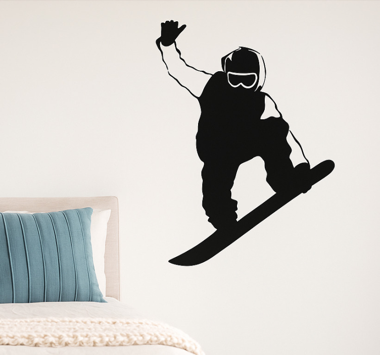 Snowboarder tail grab extreme sports sticker - TenStickers