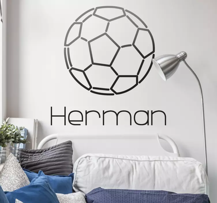 Monocolour ball with name football wall sticker - TenStickers