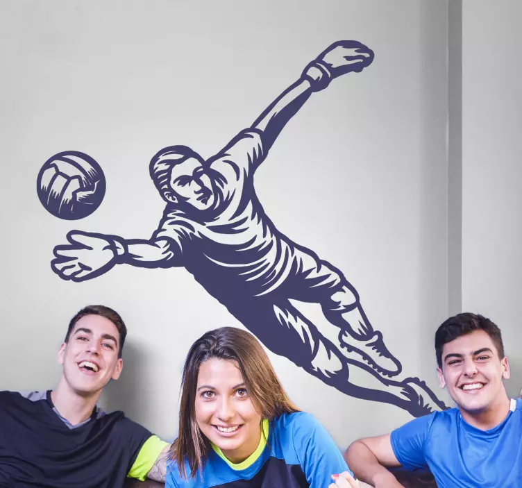 Soccer goalkeeper stopping a ball sports decal - TenStickers