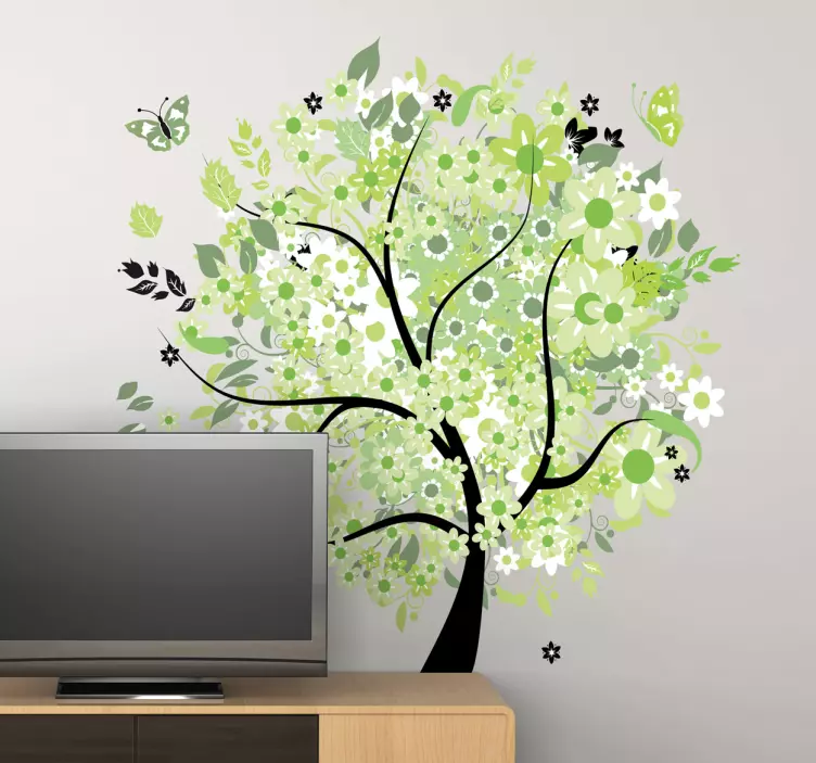 Spring Tree Decoration Sticker - TenStickers