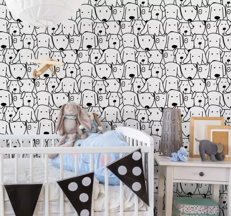 Sticker of playful dog faces - TenStickers