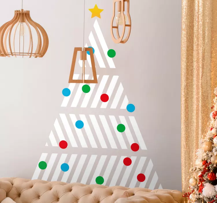 Christmas sticker stylish christmas tree - TenStickers