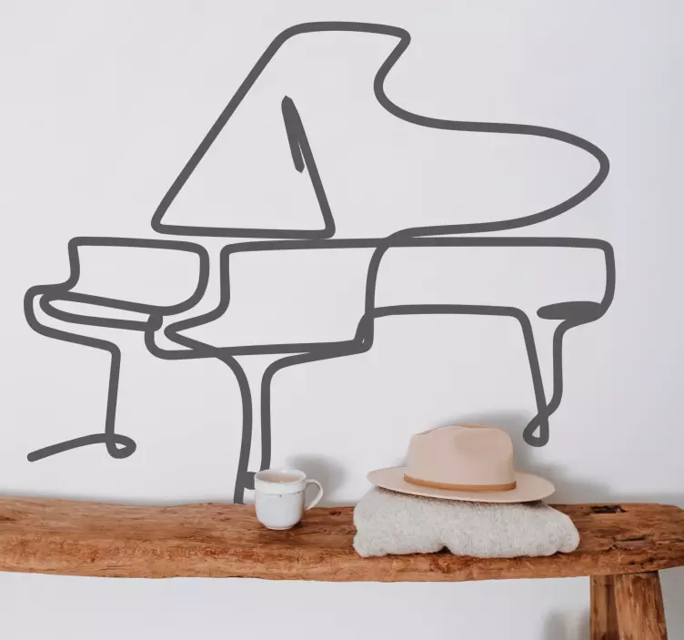 Stylish Piano Silhouette musical sticker - TenStickers