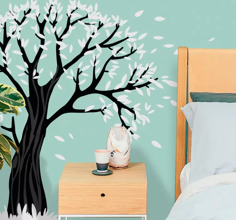Stylized Tree Silhouette headboard wall sticker - TenStickers