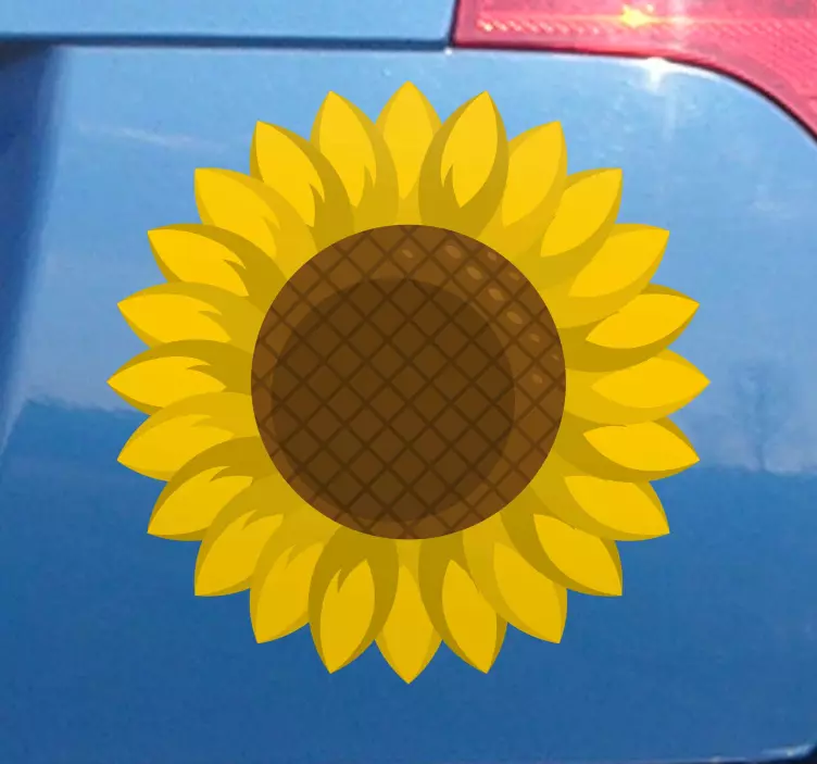 Yellow sunflower car sticker - TenStickers
