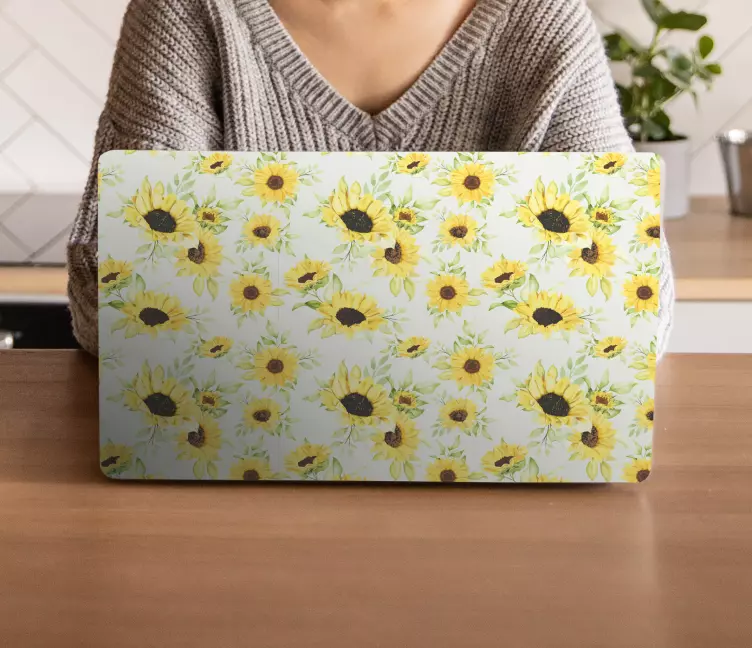 Sunflower pattern laptop skin - TenStickers