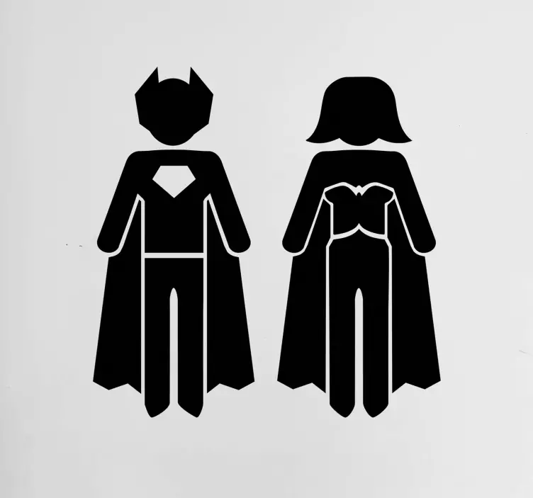 Superhero Bathroom Door Stickers - TenStickers