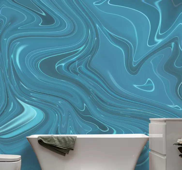Swirling fluid pattern wall decal for bathroom - TenStickers