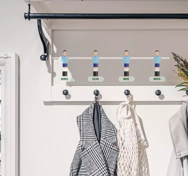 Table Football Theme Coat Hanger Decal - TenStickers