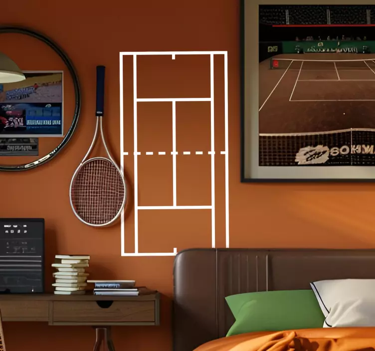 tennis court lines wall decor - TenStickers