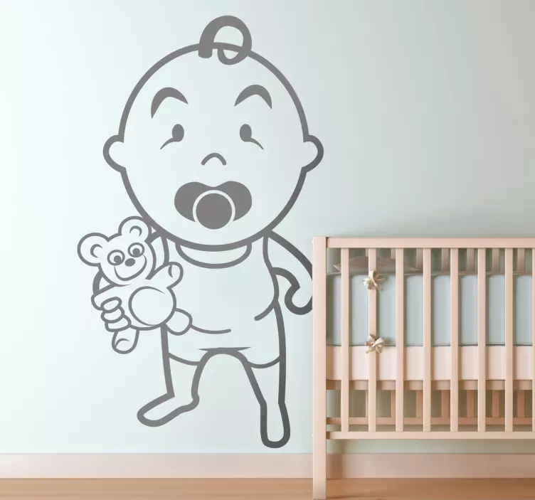 Toddler & Teddy Wall Sticker - TenStickers
