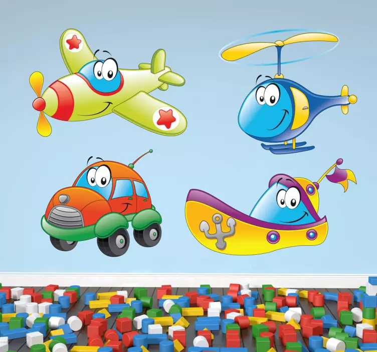 Transport Characters Sticker - TenStickers