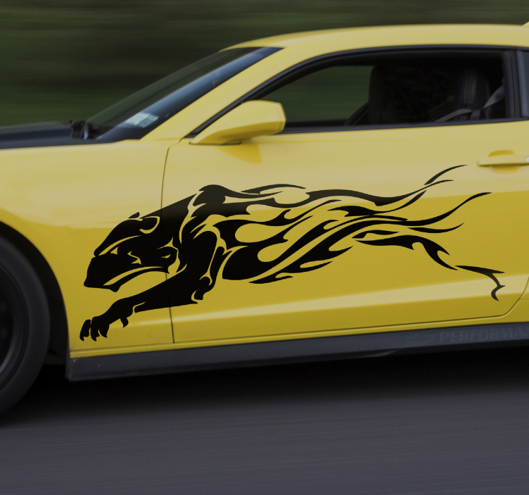 Tribal graphic lion car sticker - TenStickers