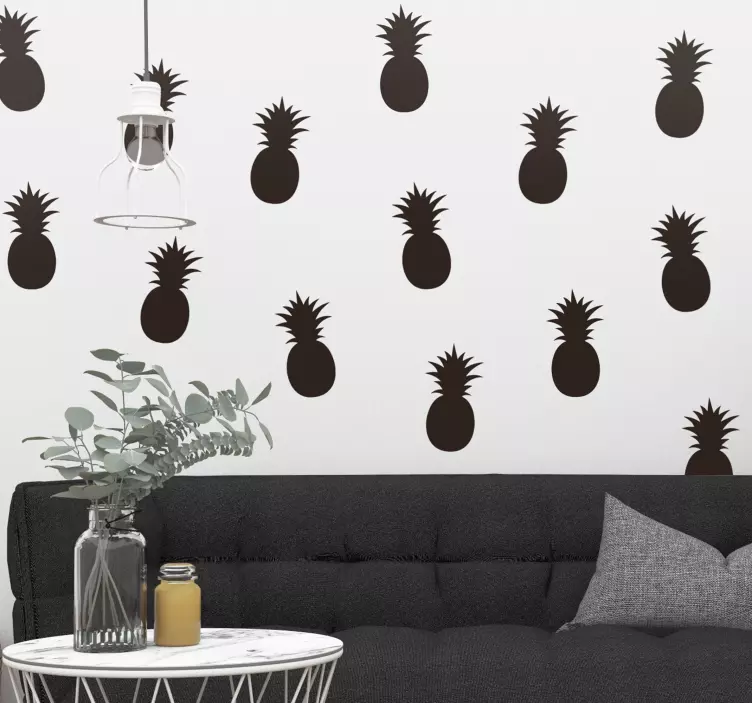 Tropical Pineapple Pattern wall sticker - TenStickers