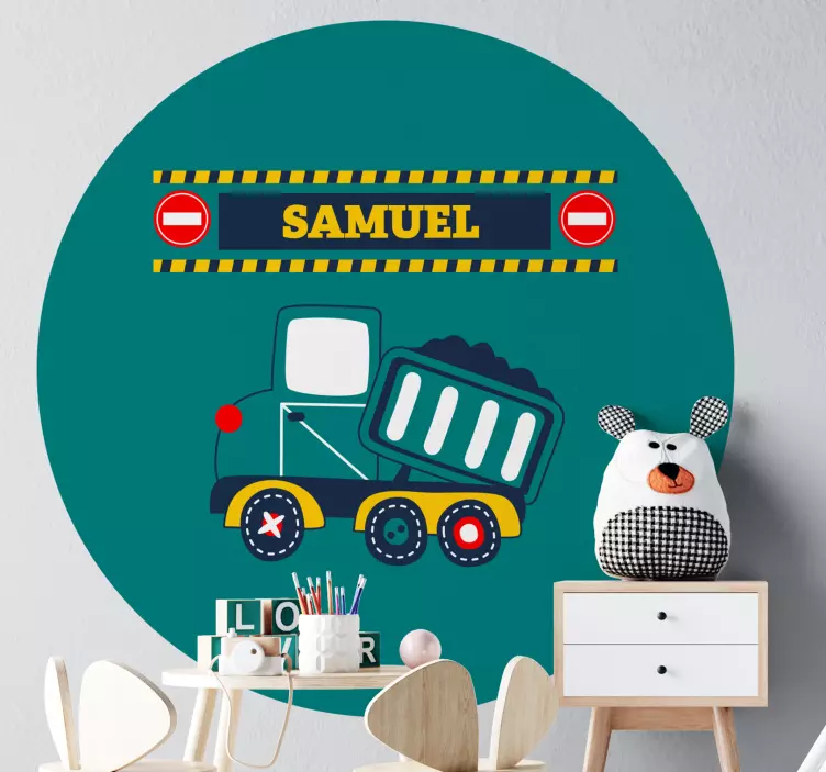 Truck Themed Personalization wall sticker for kid - TenStickers