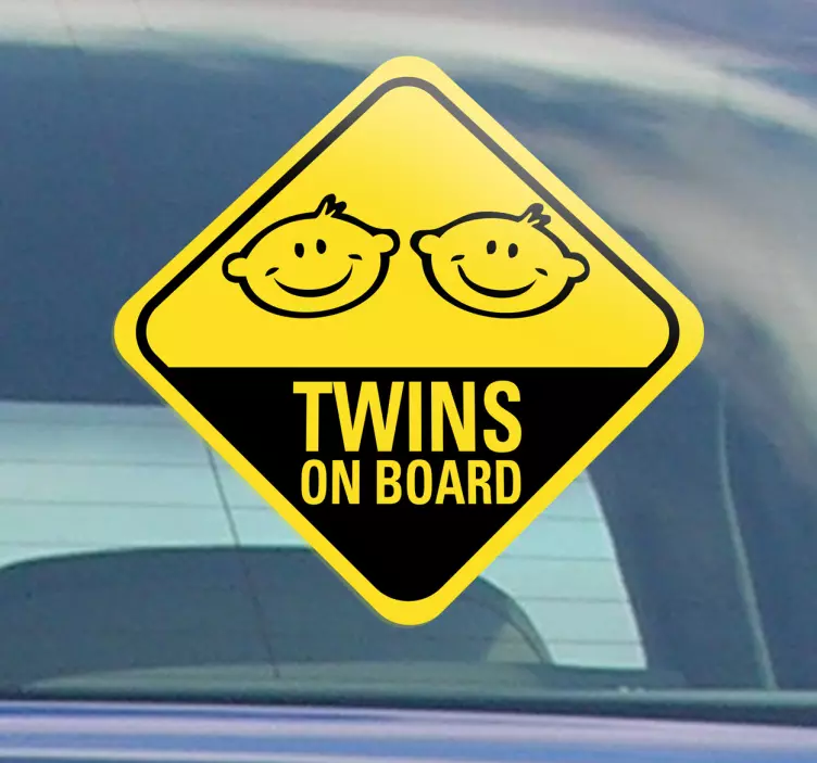 Twins baby on board sticker - TenStickers