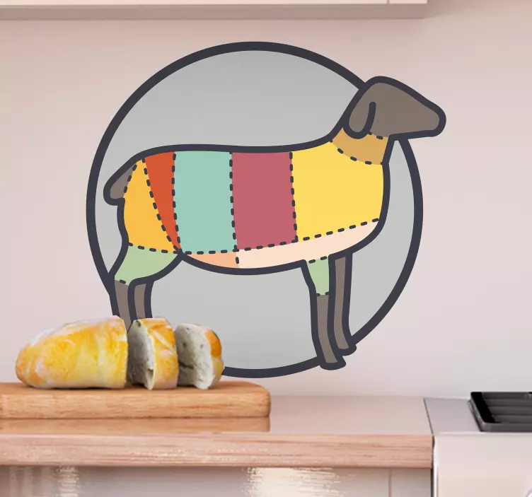 Vibrant Farm Sheep farm animal wall sticker - TenStickers
