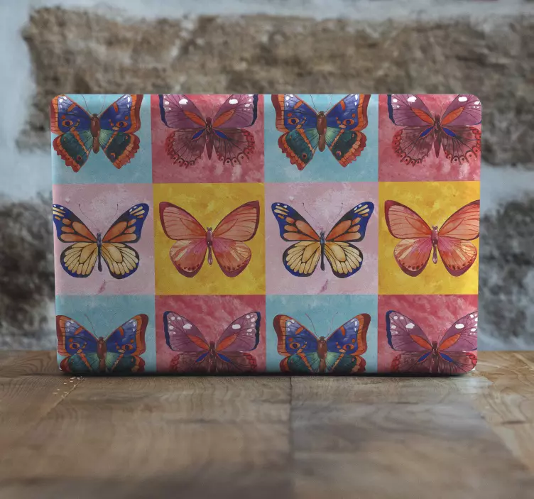 Vibrant Butterfly Motifs laptop skin - TenStickers