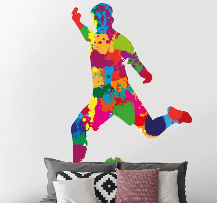 Vibrant football mover football wall sticker - TenStickers