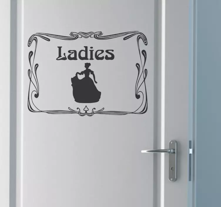 Vintage women's bathroom sticker - TenStickers