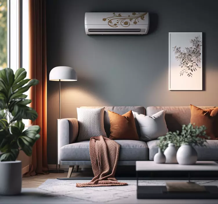 Vintage floral air conditioner sticker - TenStickers