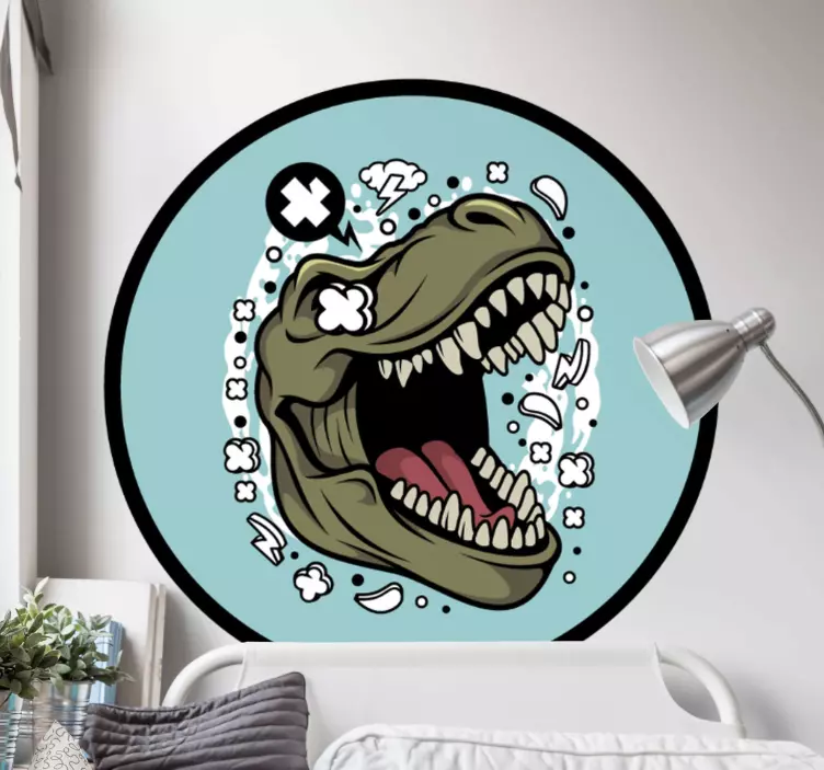 Vivid dinosaur head wall sticker - TenStickers