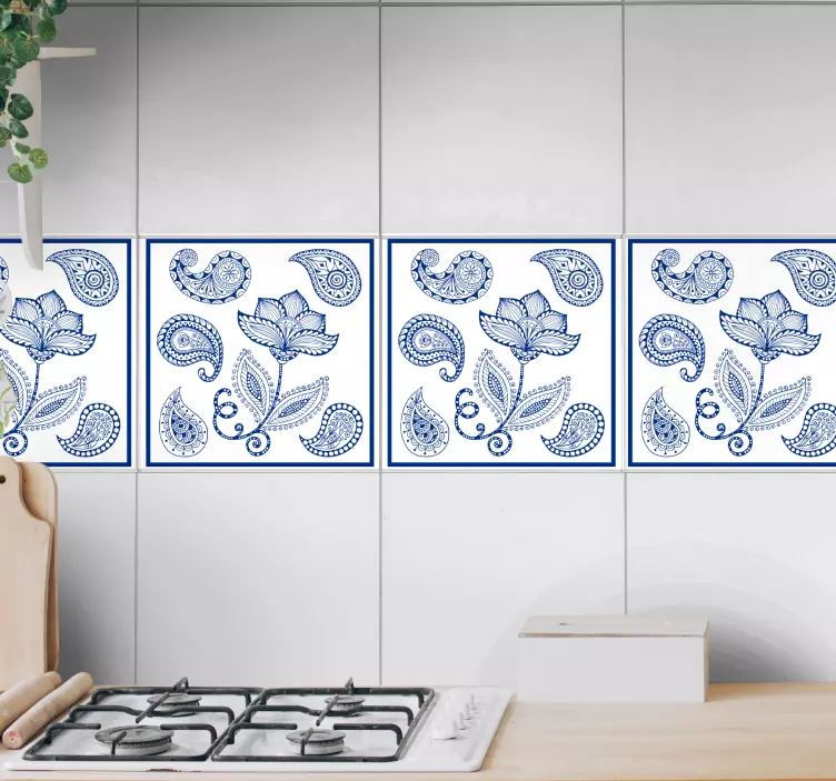 Wall sticker botanical paisley design - TenStickers