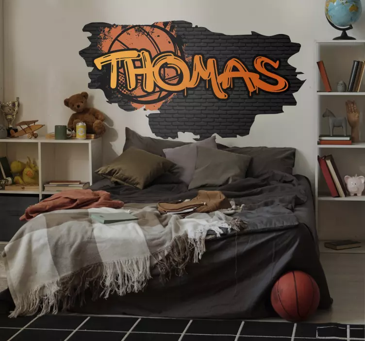 Wall sticker for kid basketball graffiti design - TenStickers