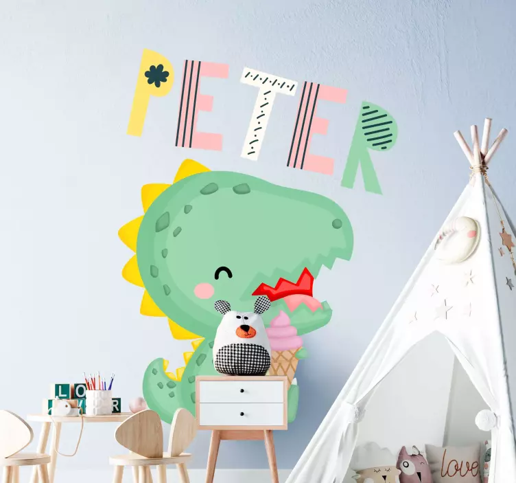 Wall sticker for kid cute dinosaur design - TenStickers