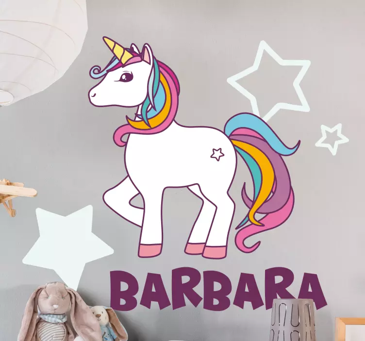 Wall sticker for kid cute unicorn design - TenStickers