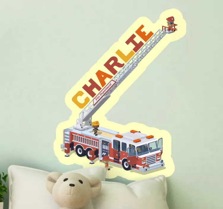 Wall sticker for kid fire truck adventure - TenStickers