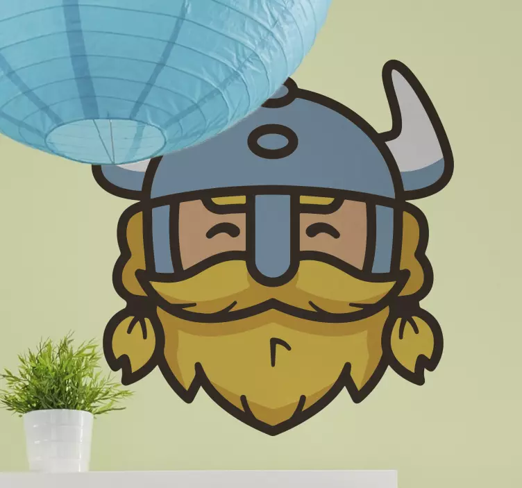 Wall sticker viking character face - TenStickers