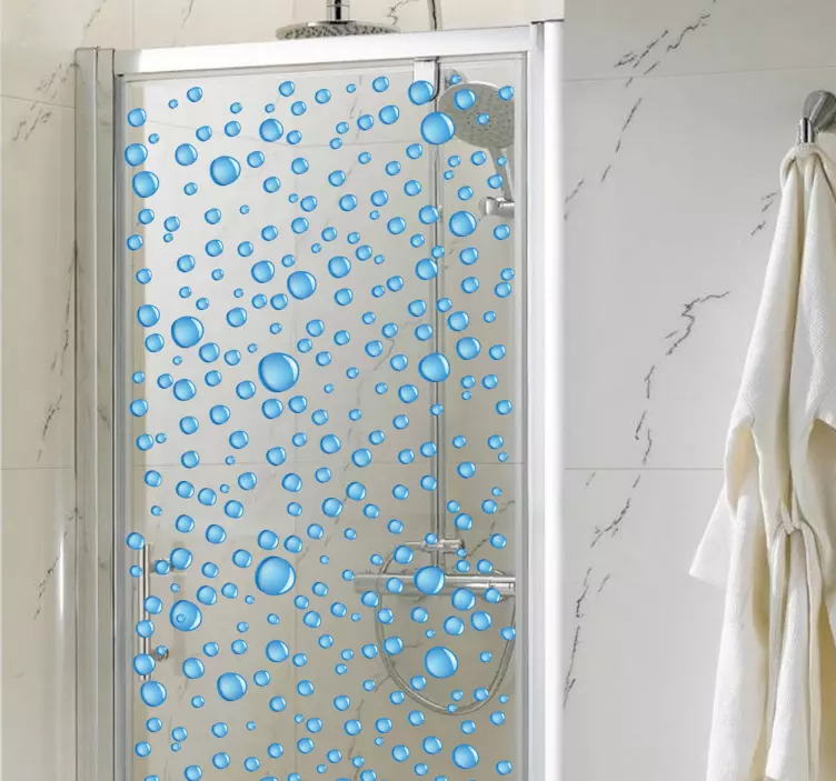 Water Drops Shower Sticker - TenStickers