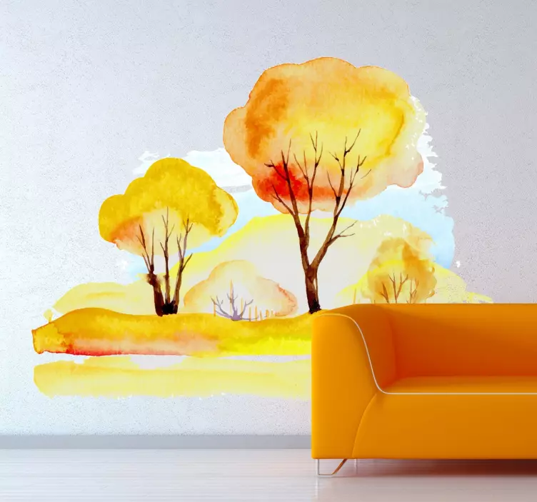 Watercolour Forest Wall Sticker - TenStickers