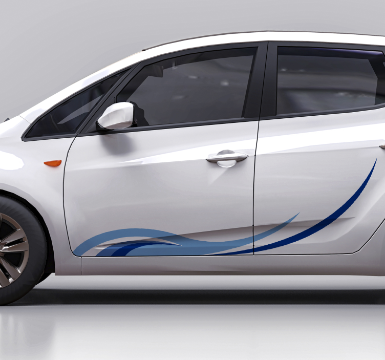 Graphic wavy lines car sticker - TenStickers